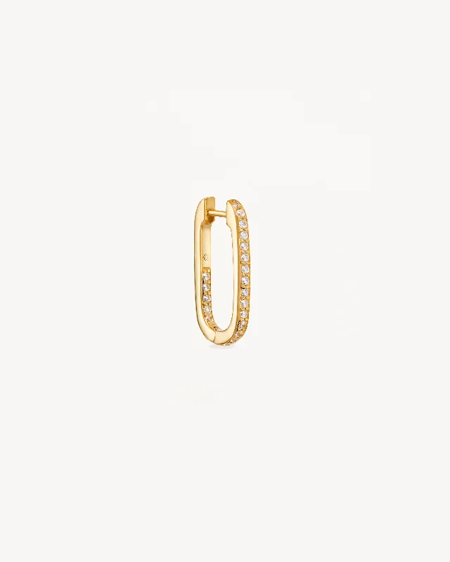 14k Solid Gold Aura Lab-Grown Diamond Hoop