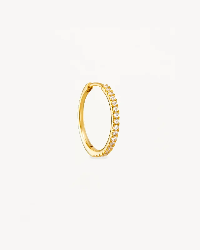 14k Solid Gold Mist Lab-Grown Diamond Hoop