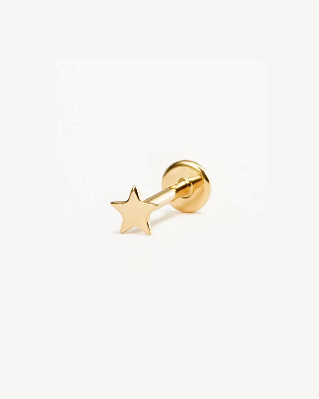 14k Solid Gold Stellar Cartilage Flatback Earring