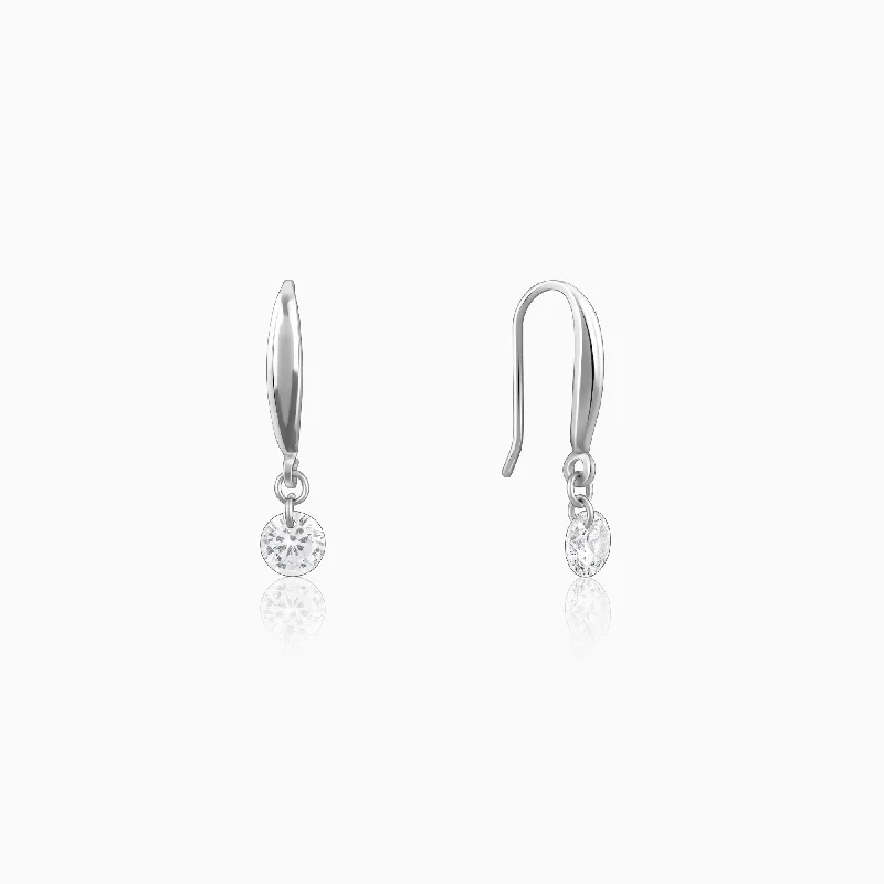 Silver Classic Shiny Drop Earrings