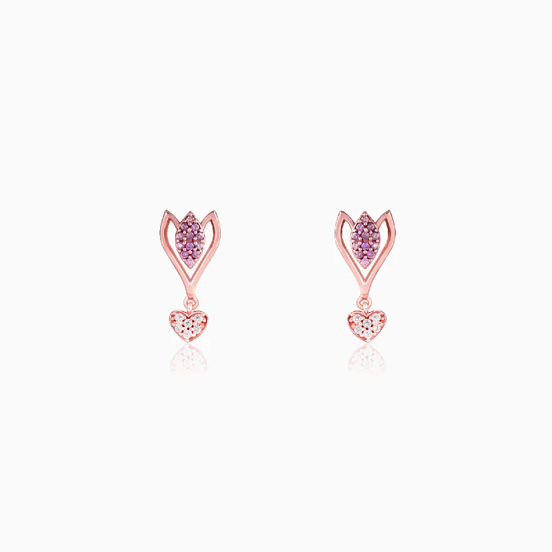 Rose Gold Blossoming Crocus Earrings