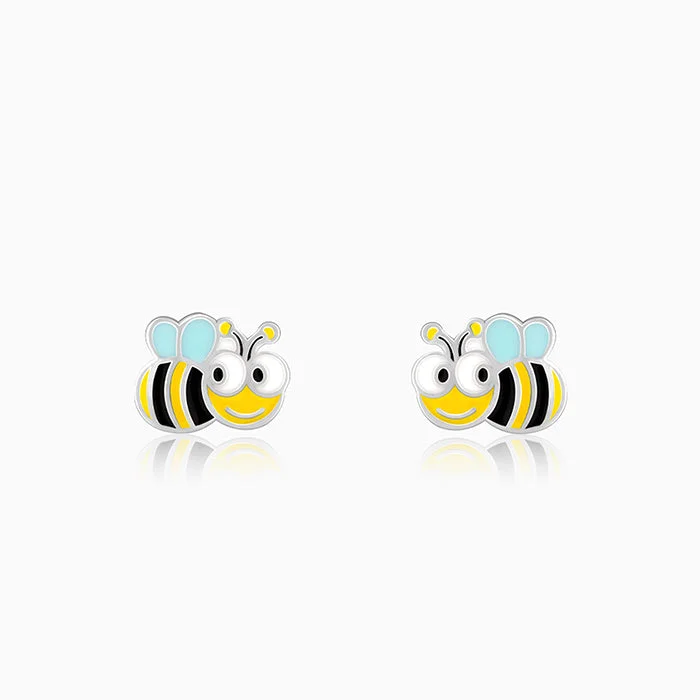 Silver Busy Bee Kids Earrings (4-12 yrs)