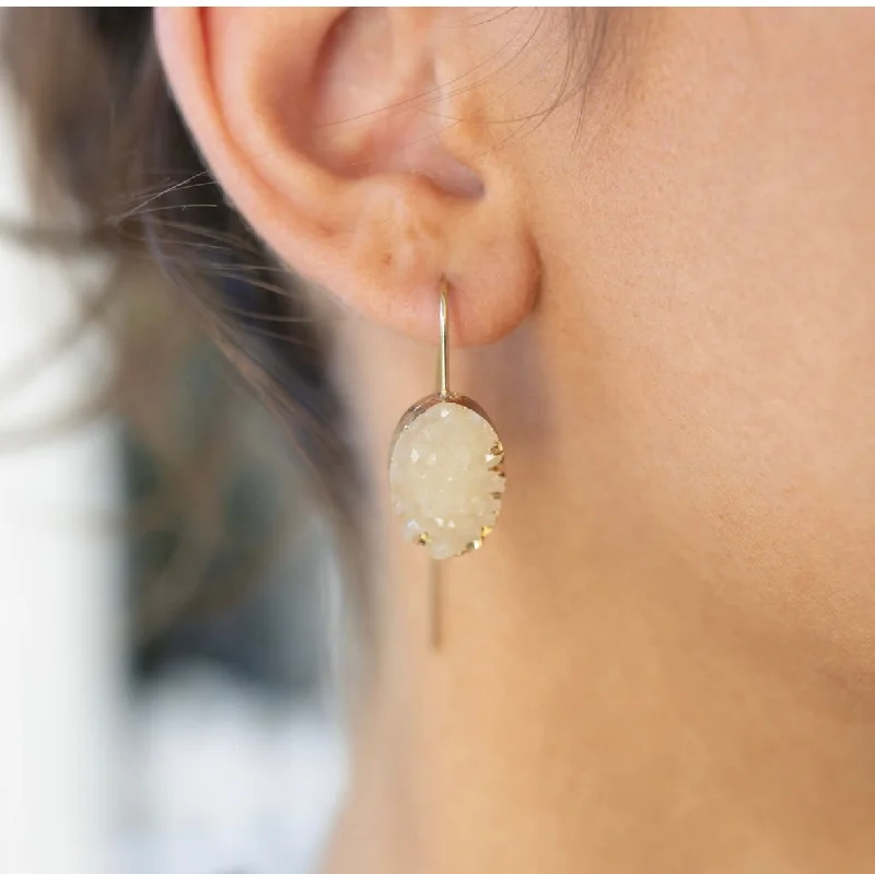 Ice Druzy Quartz Earrings