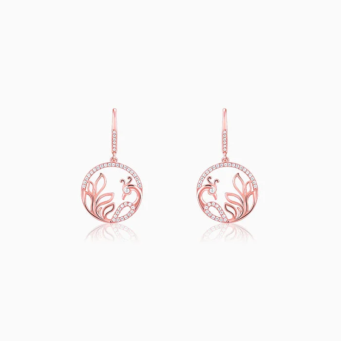 Rose Gold Mayura Hoop Earrings