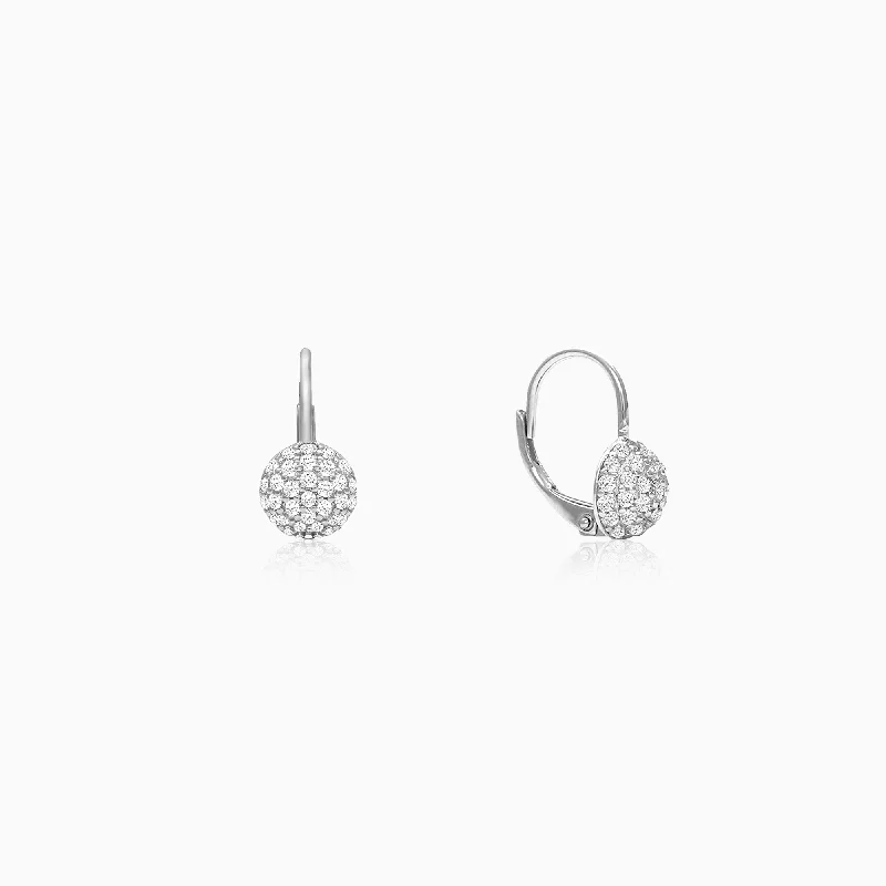 Silver Zircon Sparkle Drop Earrings