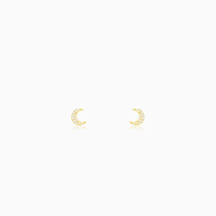 Anushka Sharma Golden Crescent Zircon Tiny Earrings