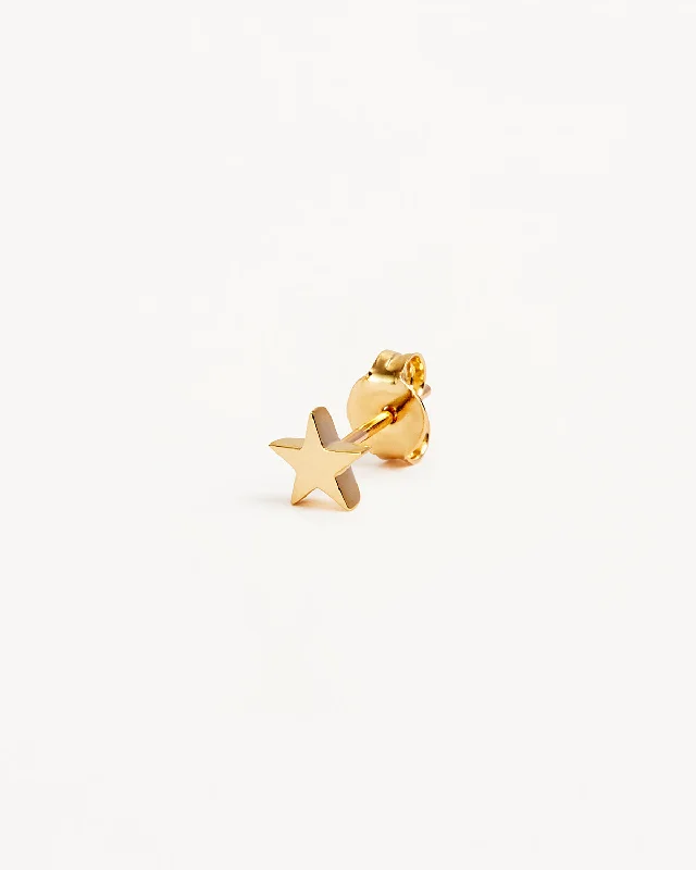 9k Solid Gold Wishing on a Star Stud Earring