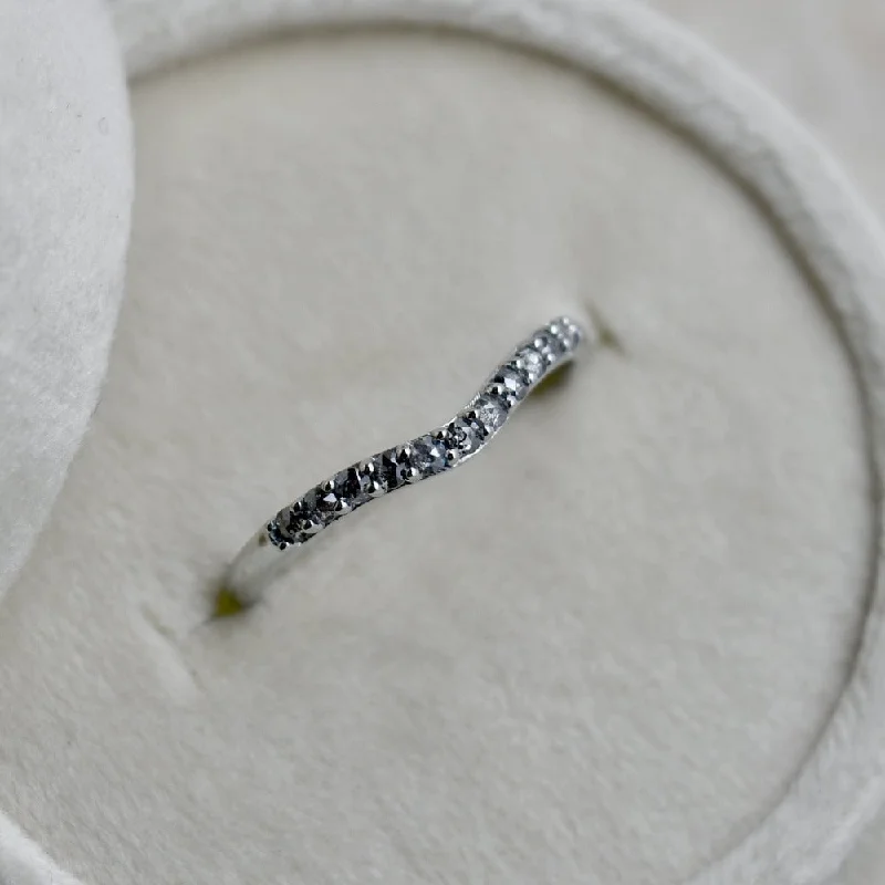 19k White Gold Partial Eternity Curve Band