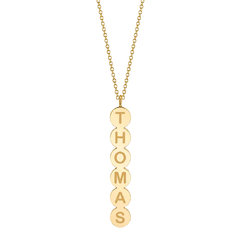 Bubble Round Vertical ID Necklace