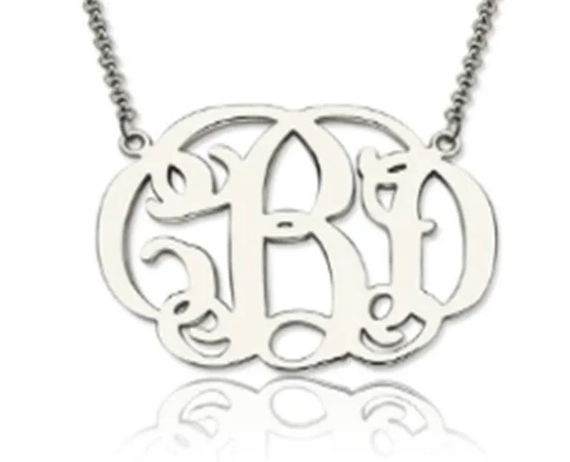 Curly Script 3 Letters Personalized Name Necklace