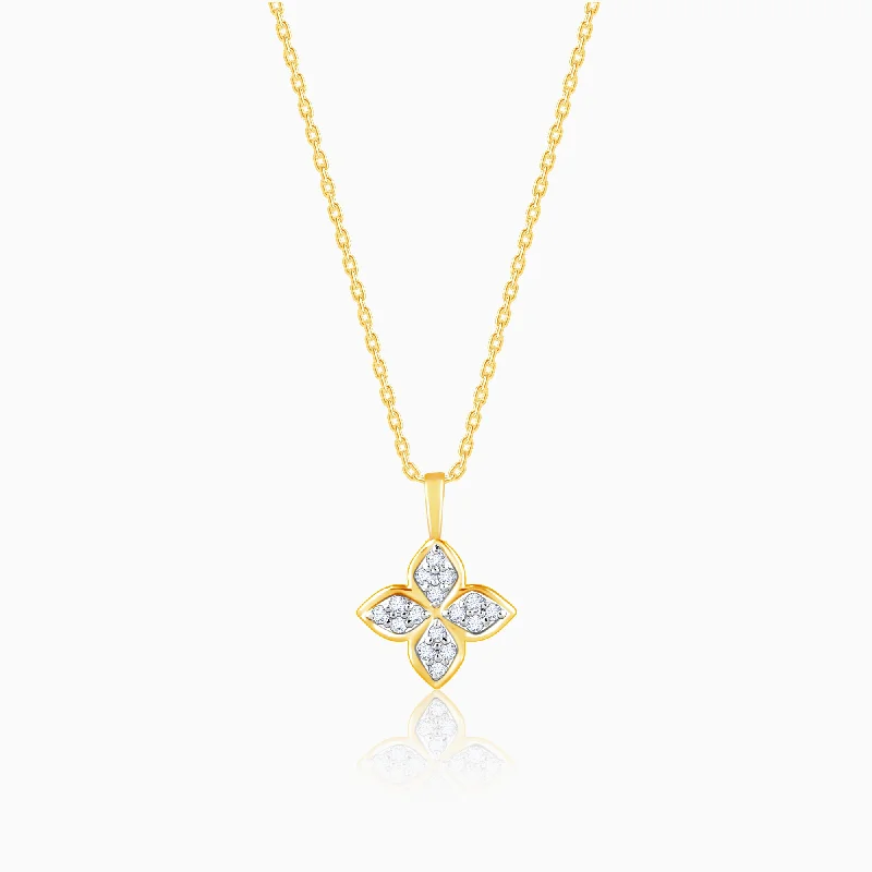 Gold Floret Diamond Pendant