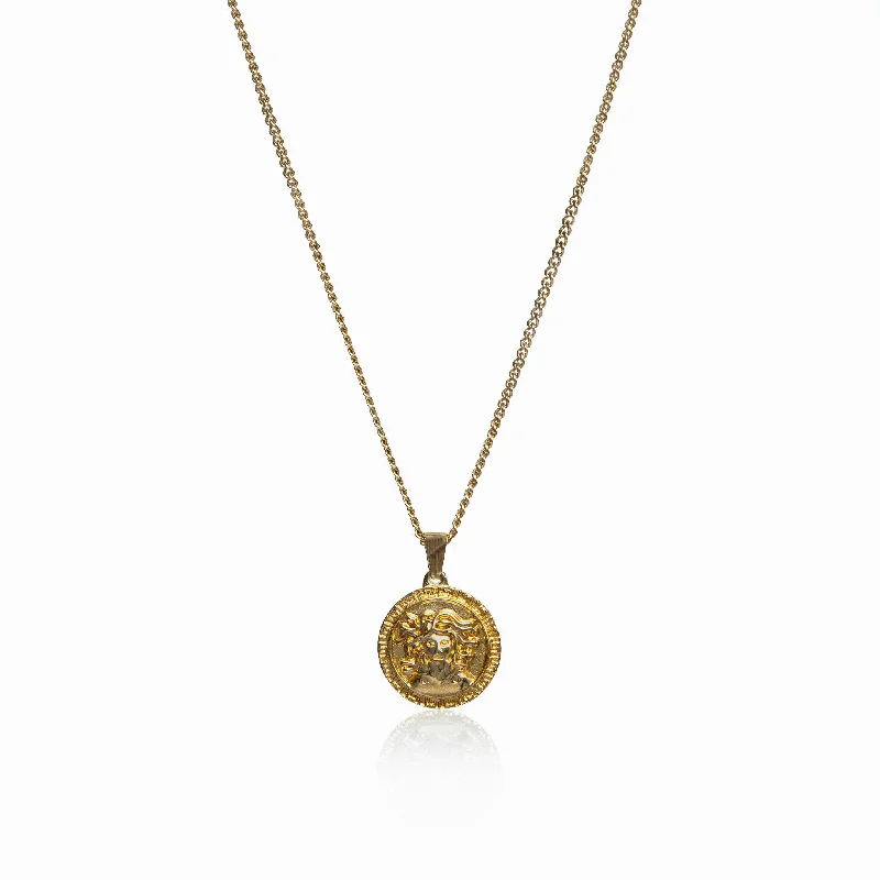 Medusa Face Pendant - Gold