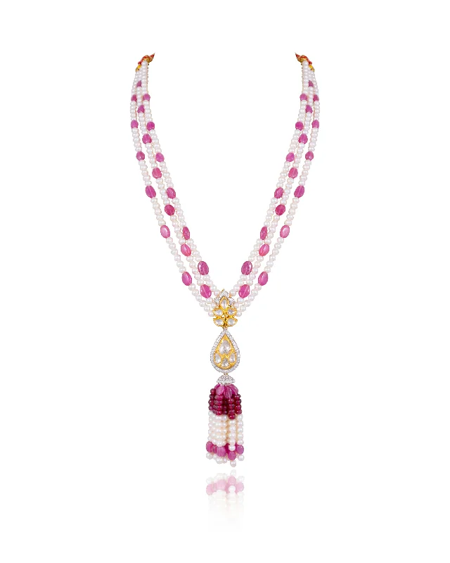 Nimrit Jadau Polki And Diamond Bead Pendants