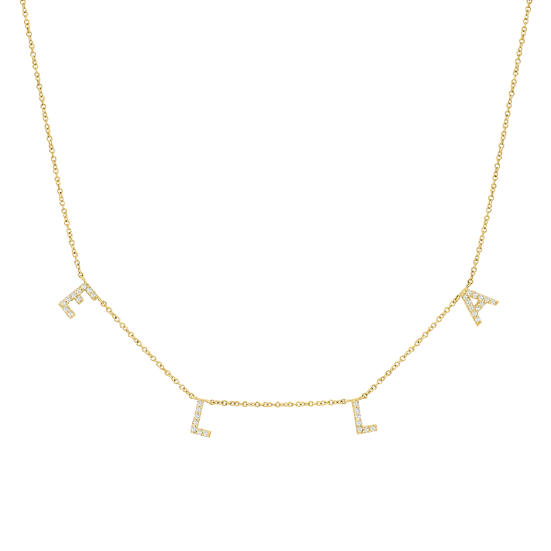 Diamond Spaced Letter Necklace